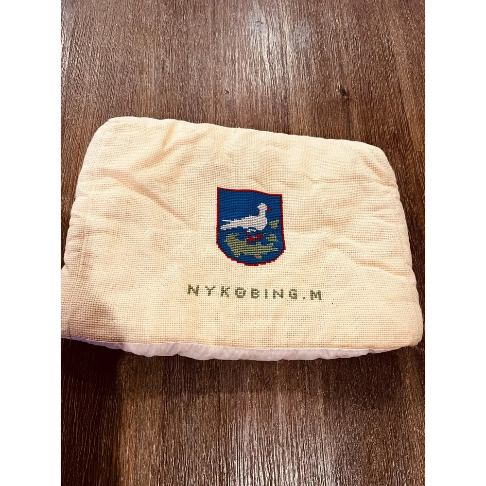 Vintage Danish Needlepoint Tea Cozy Hilsen Fra Danmark Nykøbing M Embroidery